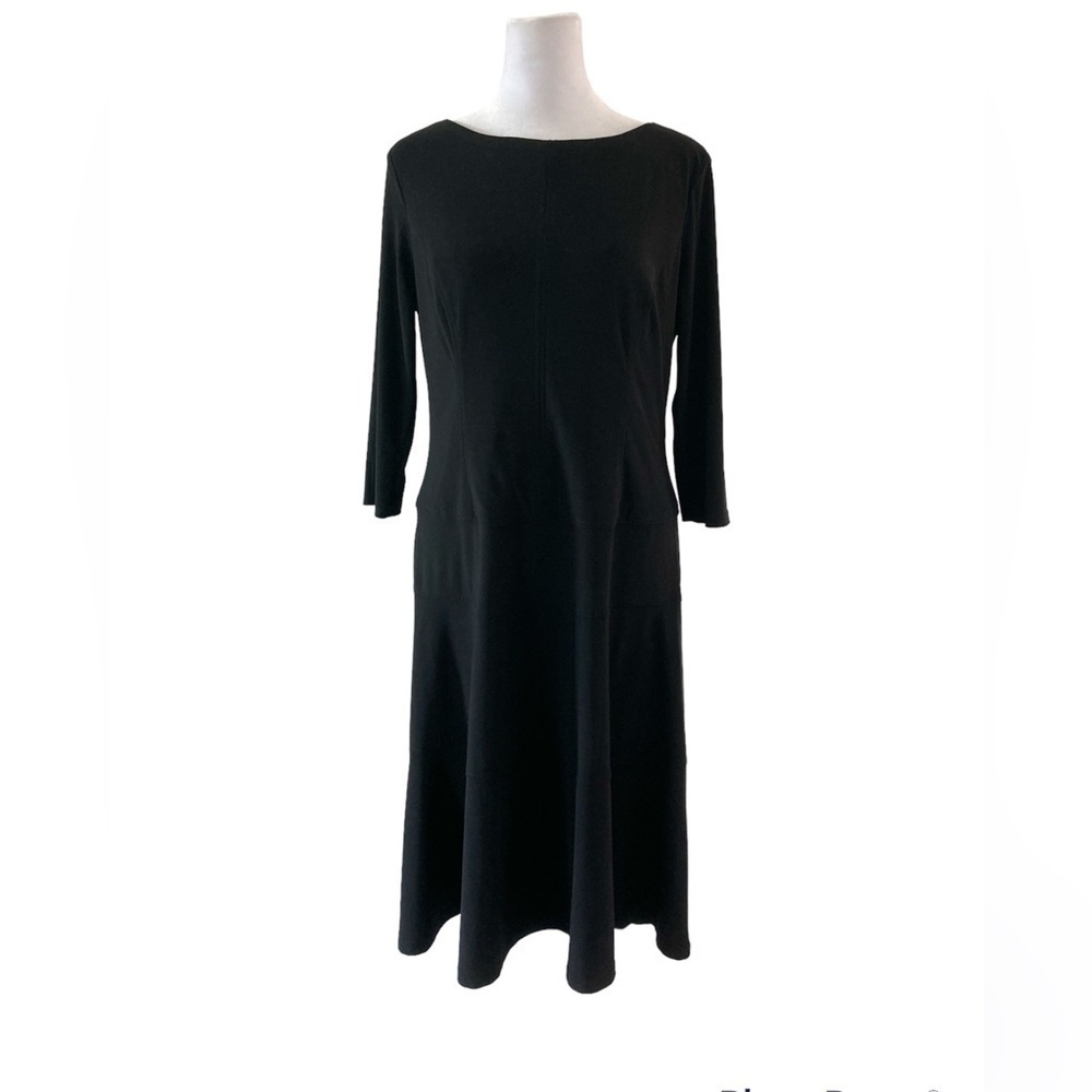 Anne Klein 8 black dress 3/4 sleeves
